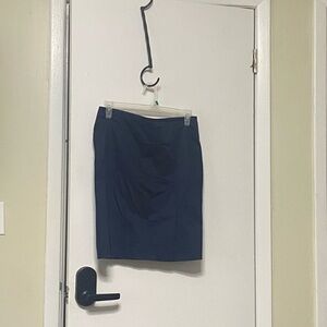 Tahari ASL Blue Ruched Pencil Skirt for Work